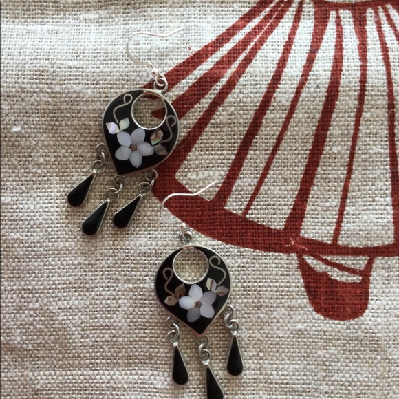 Vintage Mexico Silver 925, Dangle - Tear Drop Earrings 💞 - Picture 2 of 5